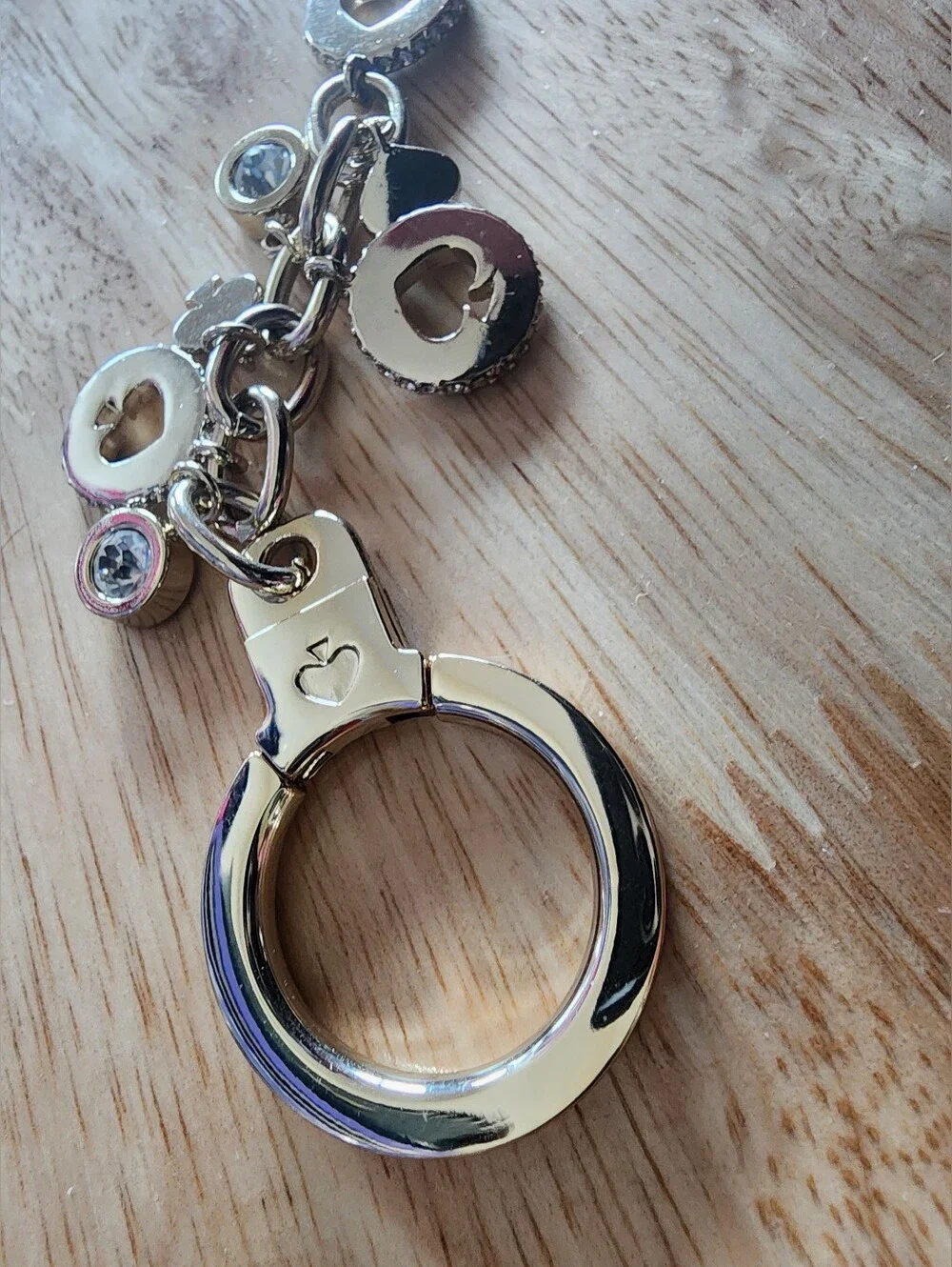 Kate Spade Gold Spade Rhinestone Purse Bag Charm Keychain Crystal Bling NWOT